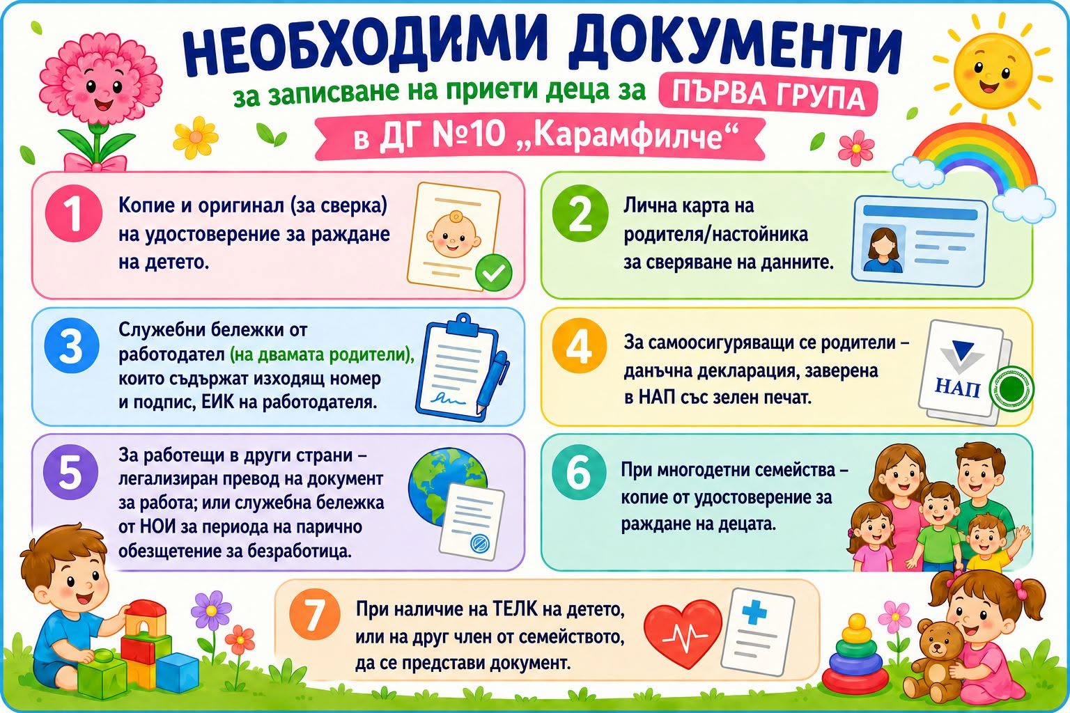 Необходими документи за записване